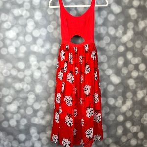 Abercrombie & Fitch women’s red floral chiffon midi dress. Size XS